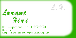 lorant hiri business card